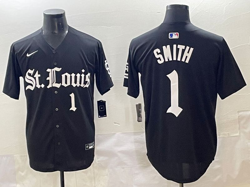 Men 2025 St.Louis Cardinals #1 Smith Black Five generations Joint Name Nike MLB Jersey style 3->st.louis cardinals->MLB Jersey